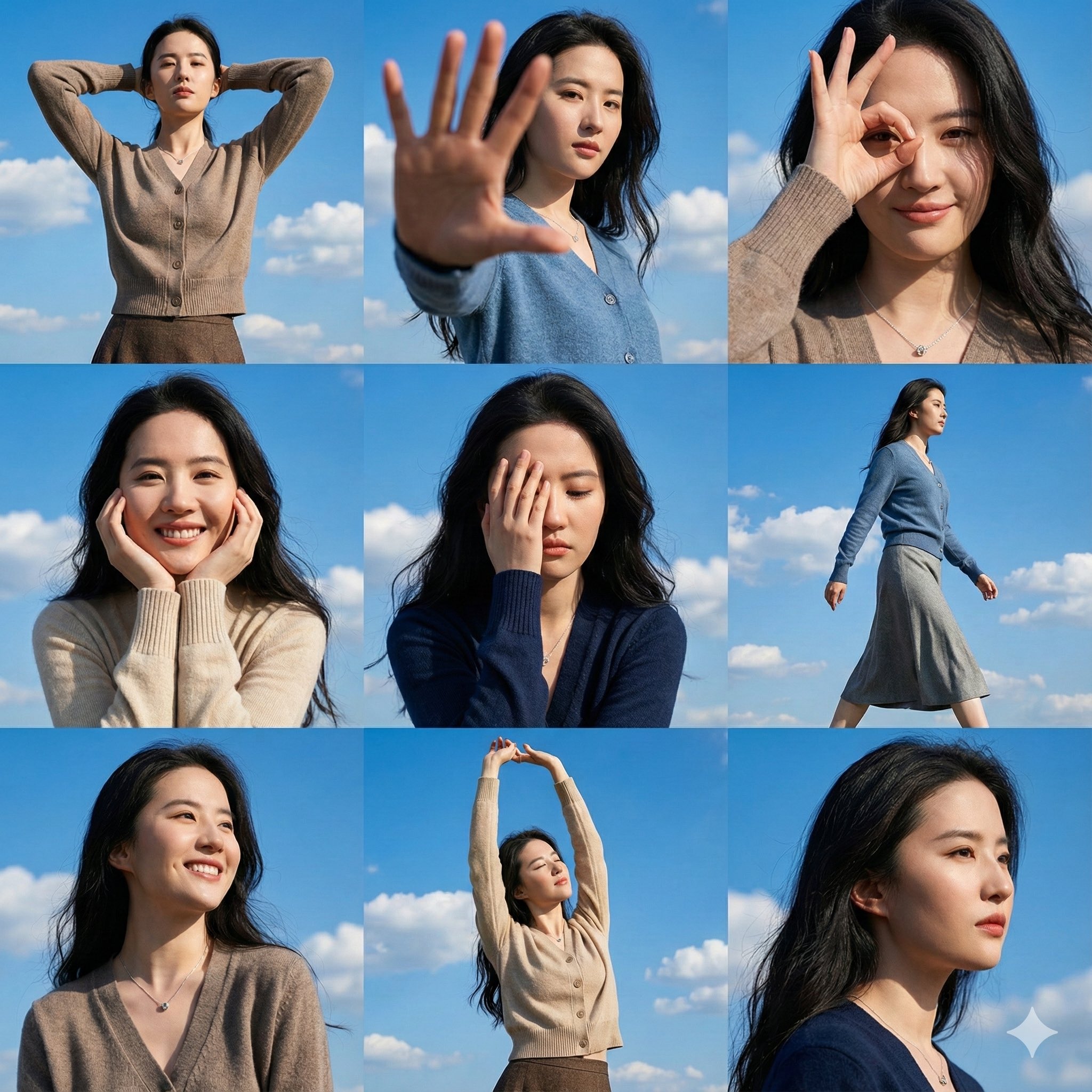 3x3 Dynamic Pose Fashion Collage - view 1
