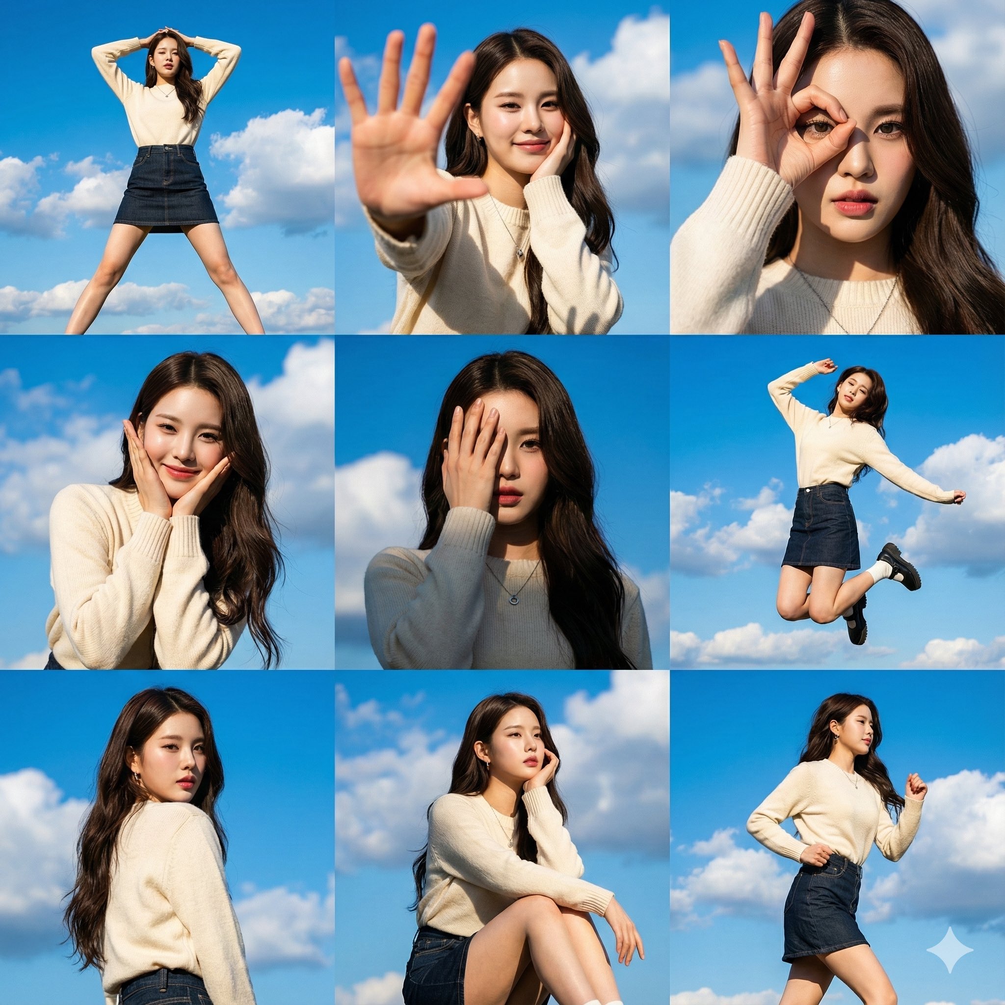 3x3 Dynamic Pose Fashion Collage thumbnail 2