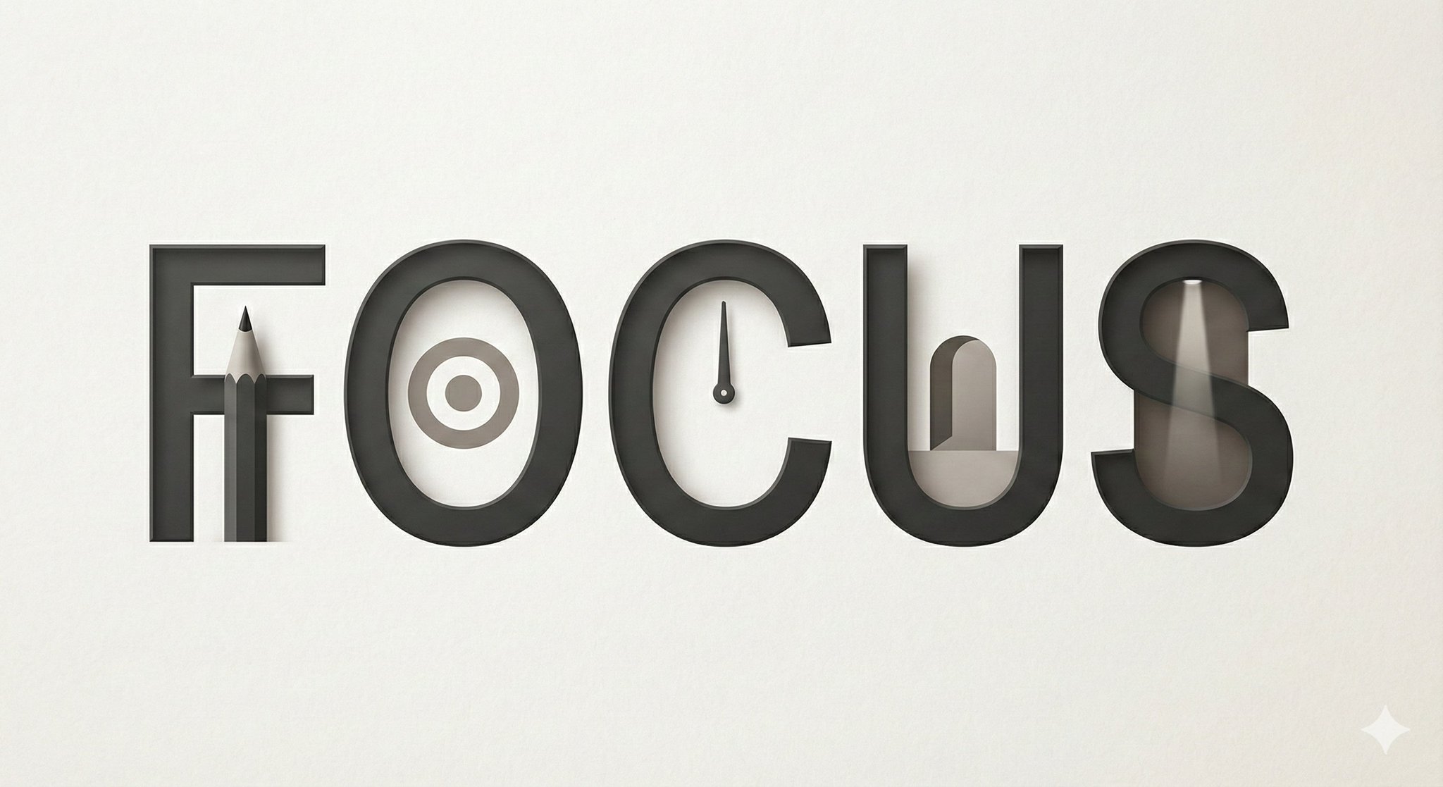 Minimalist Typographic Illustration with Conceptual Objects - view 1