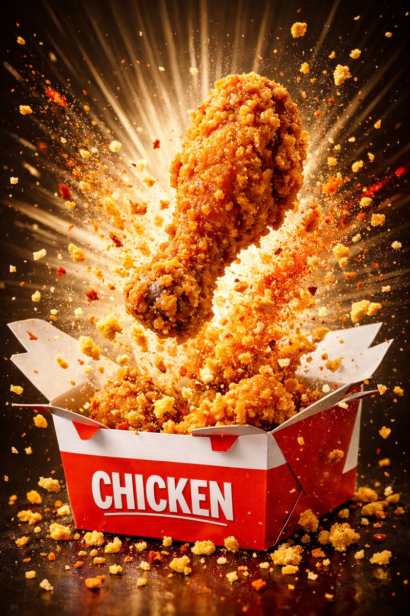 Hyper-Visual Fried Chicken Action Photography thumbnail 3