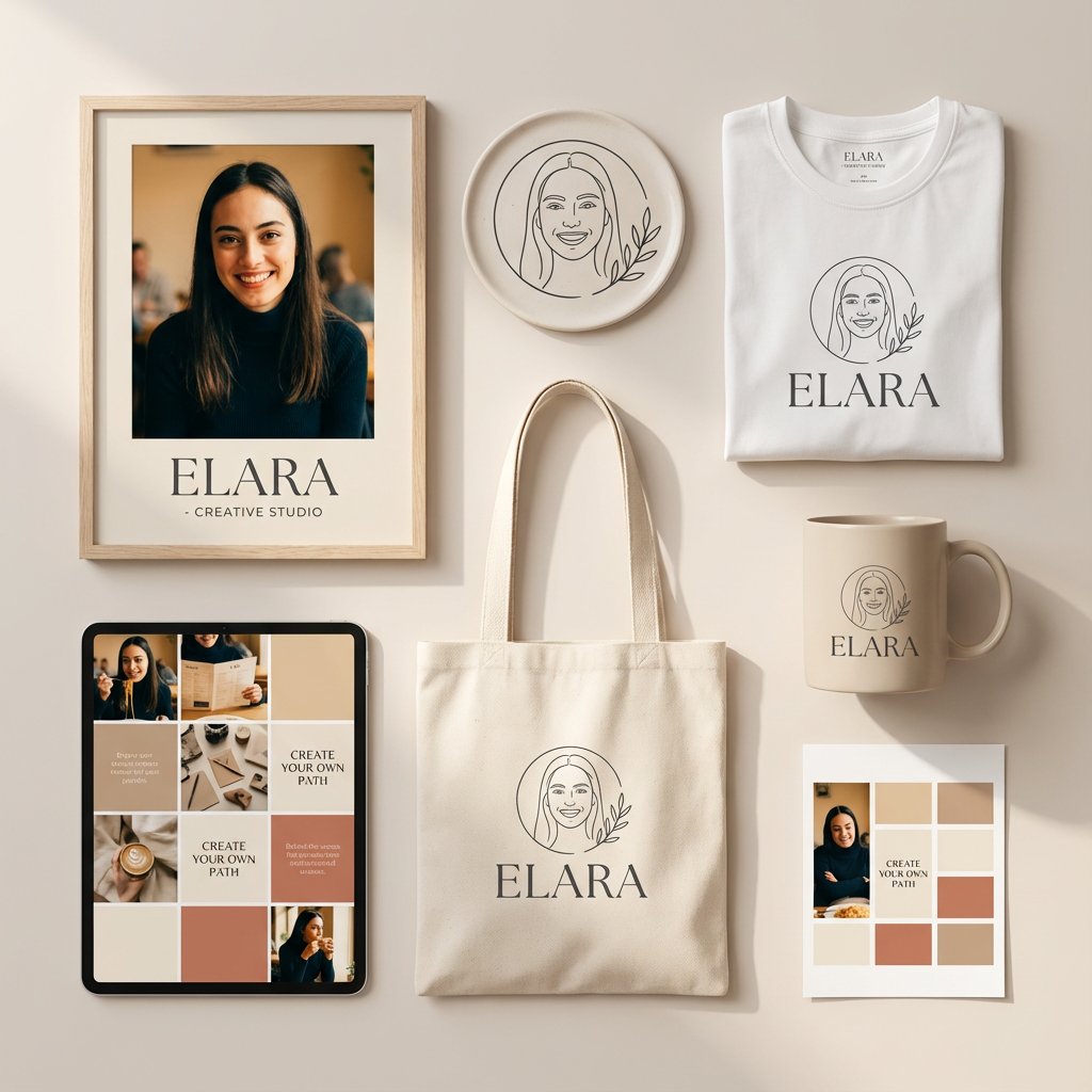 Modern Personal Branding Mockup for Female Creator - view 1