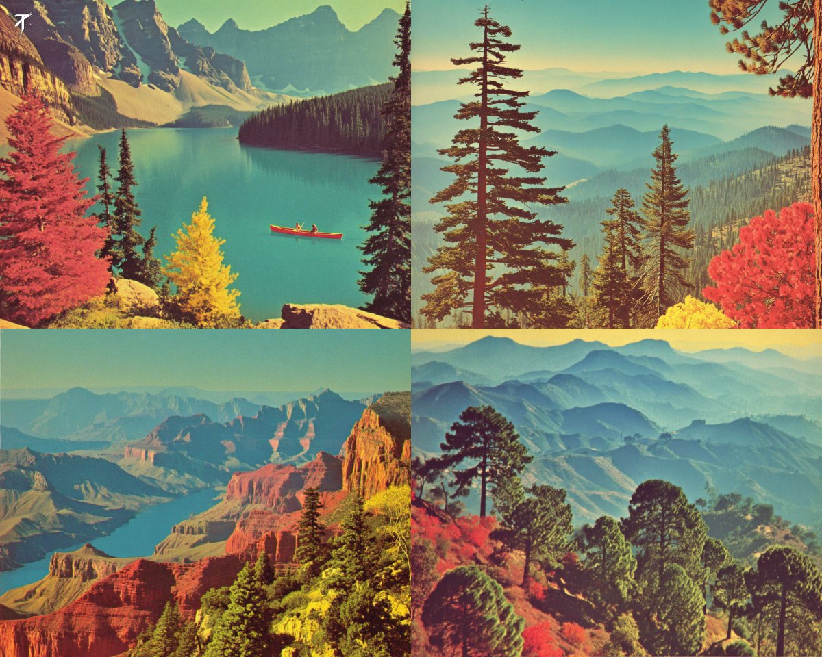 Retro Travel Poster with Bold Colors and Nostalgia - view 1