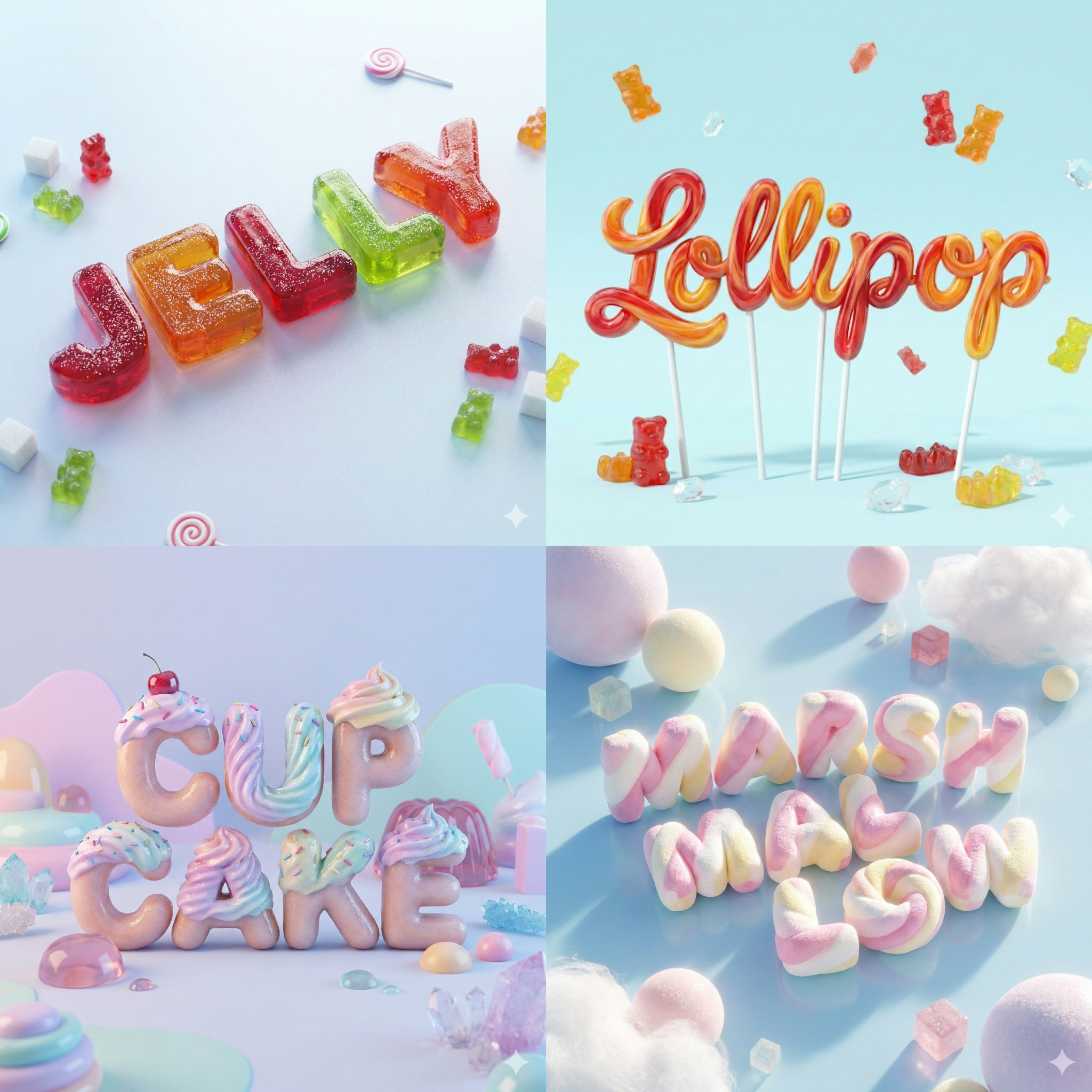 Ultra-realistic 3D Candy Word Render - view 1