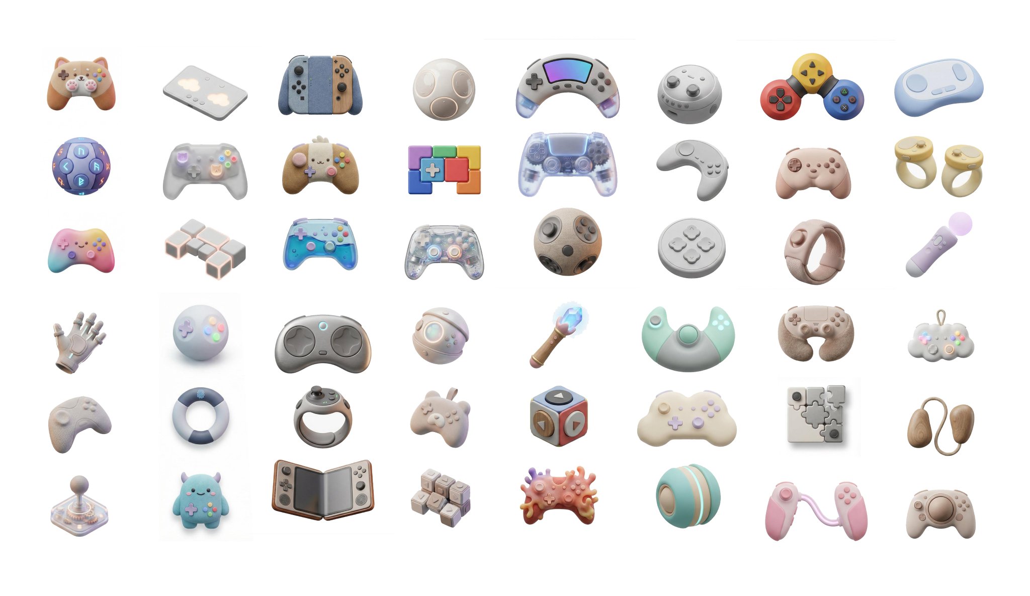 3D Artsy Video Game Controllers Collection - view 1