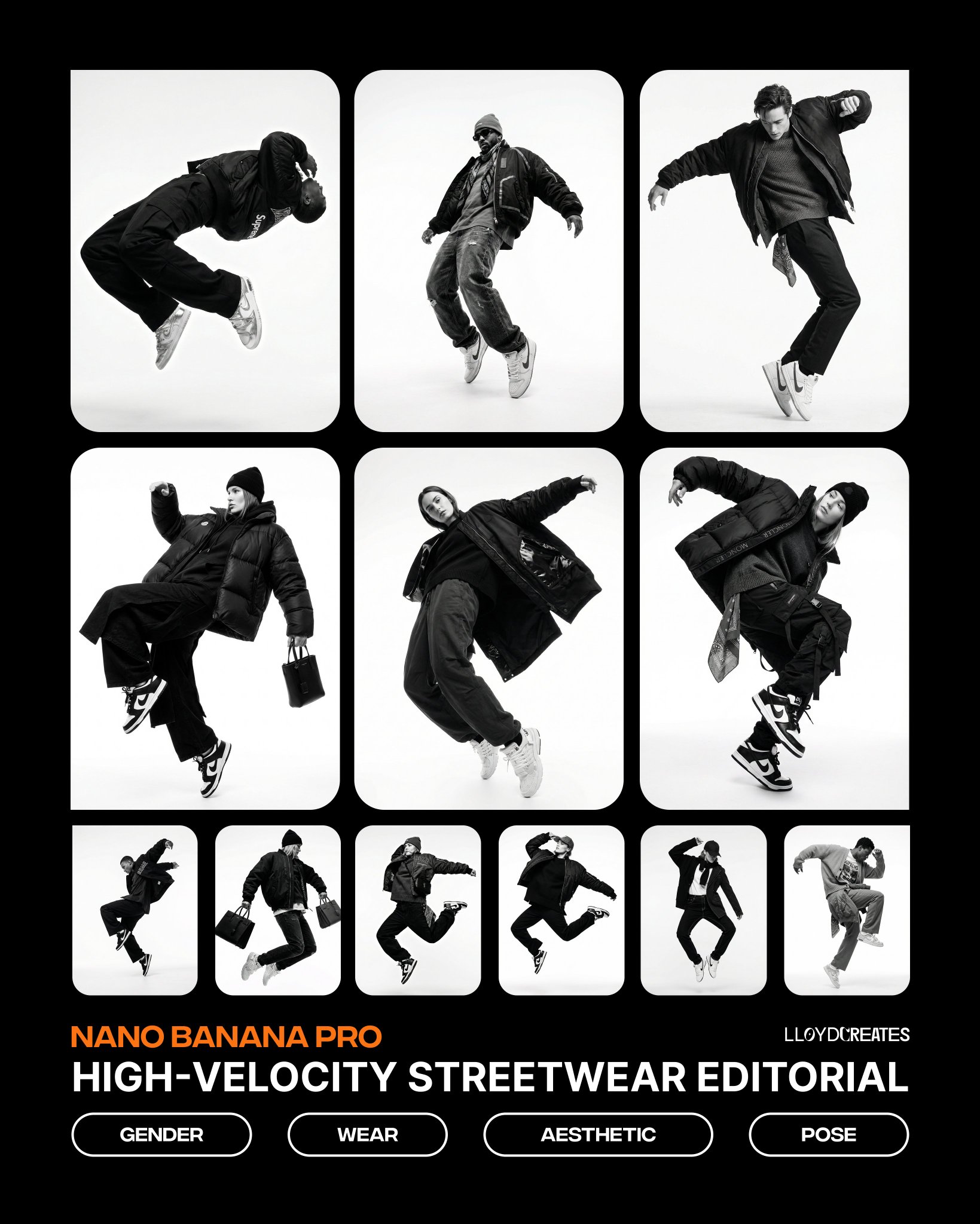 Monochrome Hypebeast Fashion: Airborne Studio Editorial - view 1