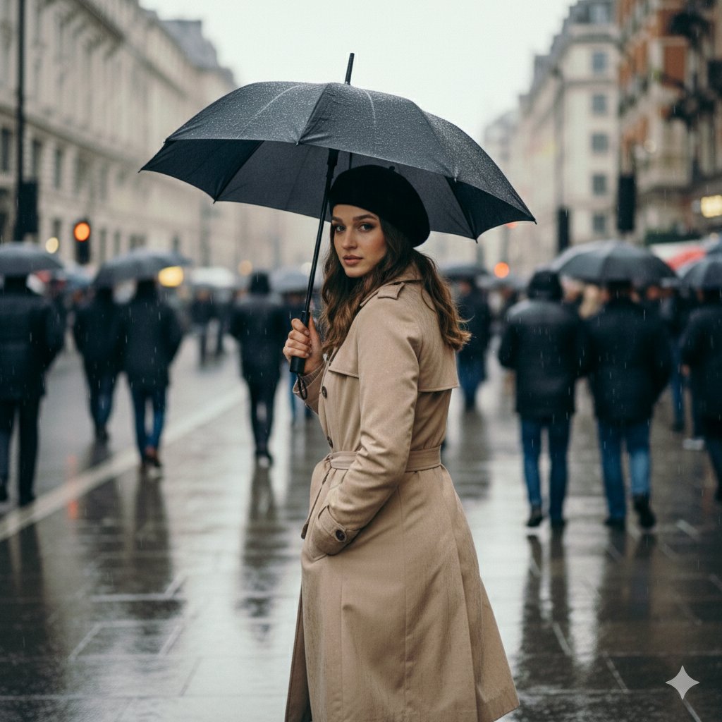 Cinematic Rainy Street Portrait with Shallow Depth of Field thumbnail 3