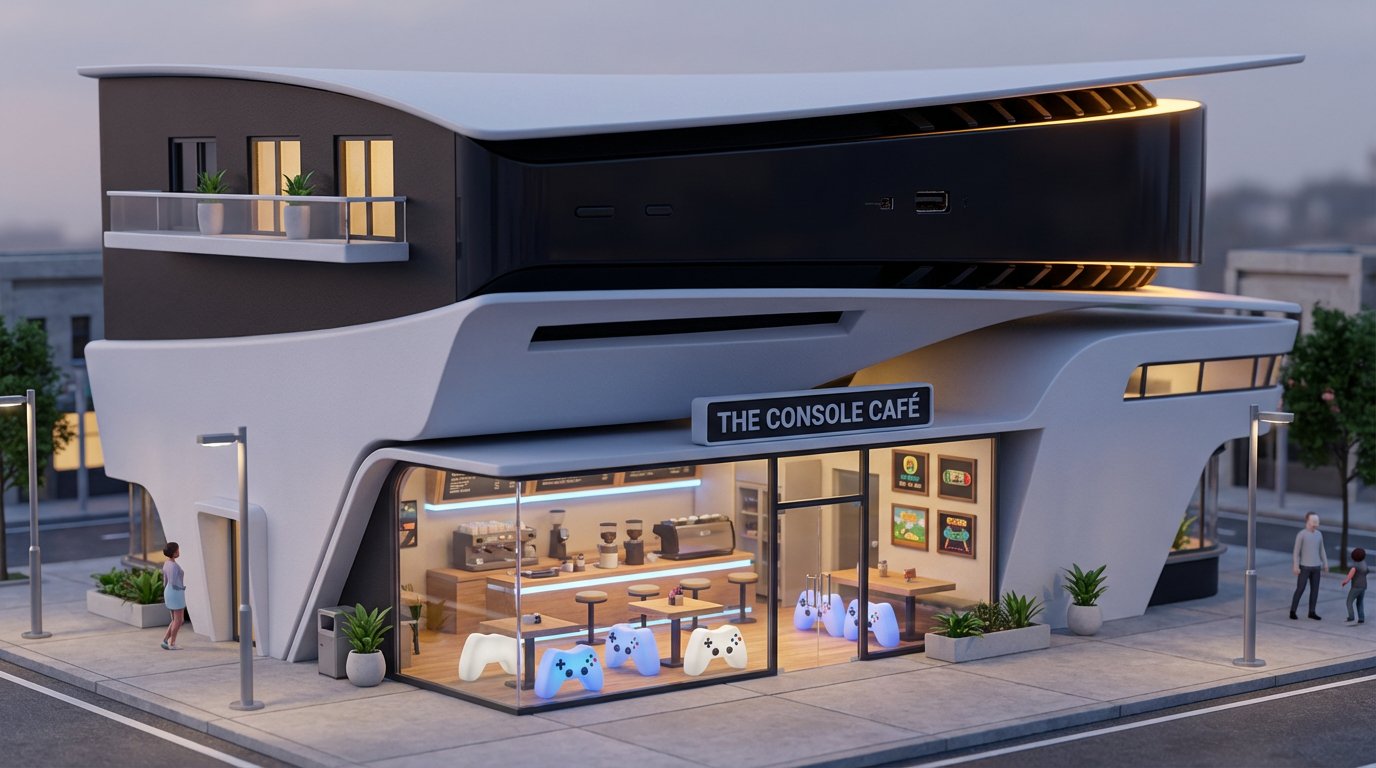 Dreamlike Miniature Urban Café from Oversized Product - view 1