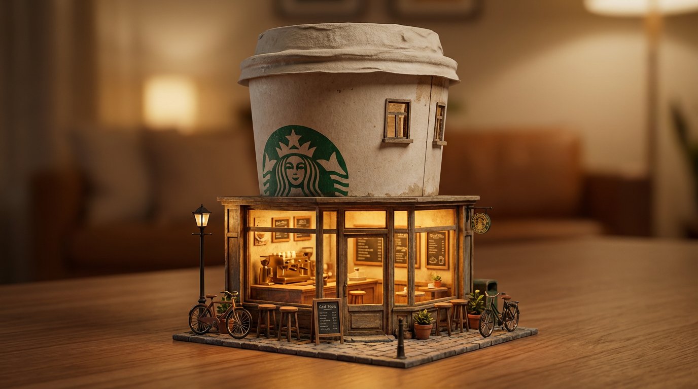 Dreamlike Miniature Urban Café from Oversized Product thumbnail 3