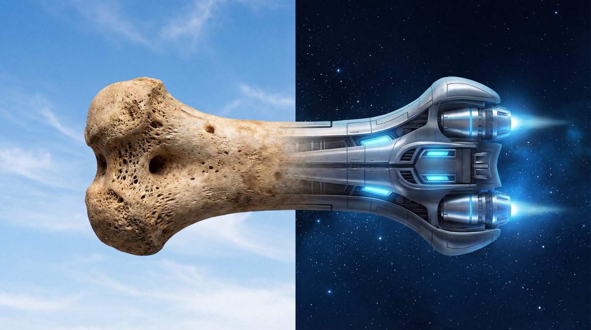 Organic Bone to Sci-Fi Spaceship Transition - view 1