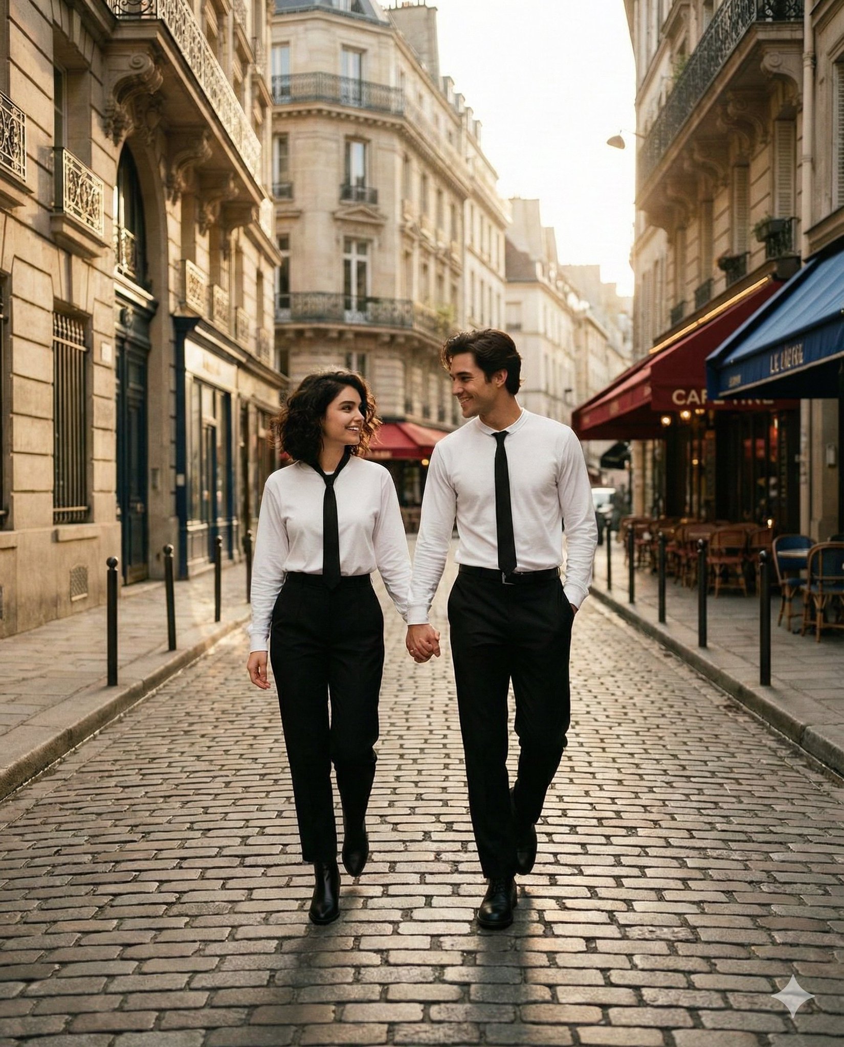Cinematic Parisian Couple Lifestyle Fashion - view 1