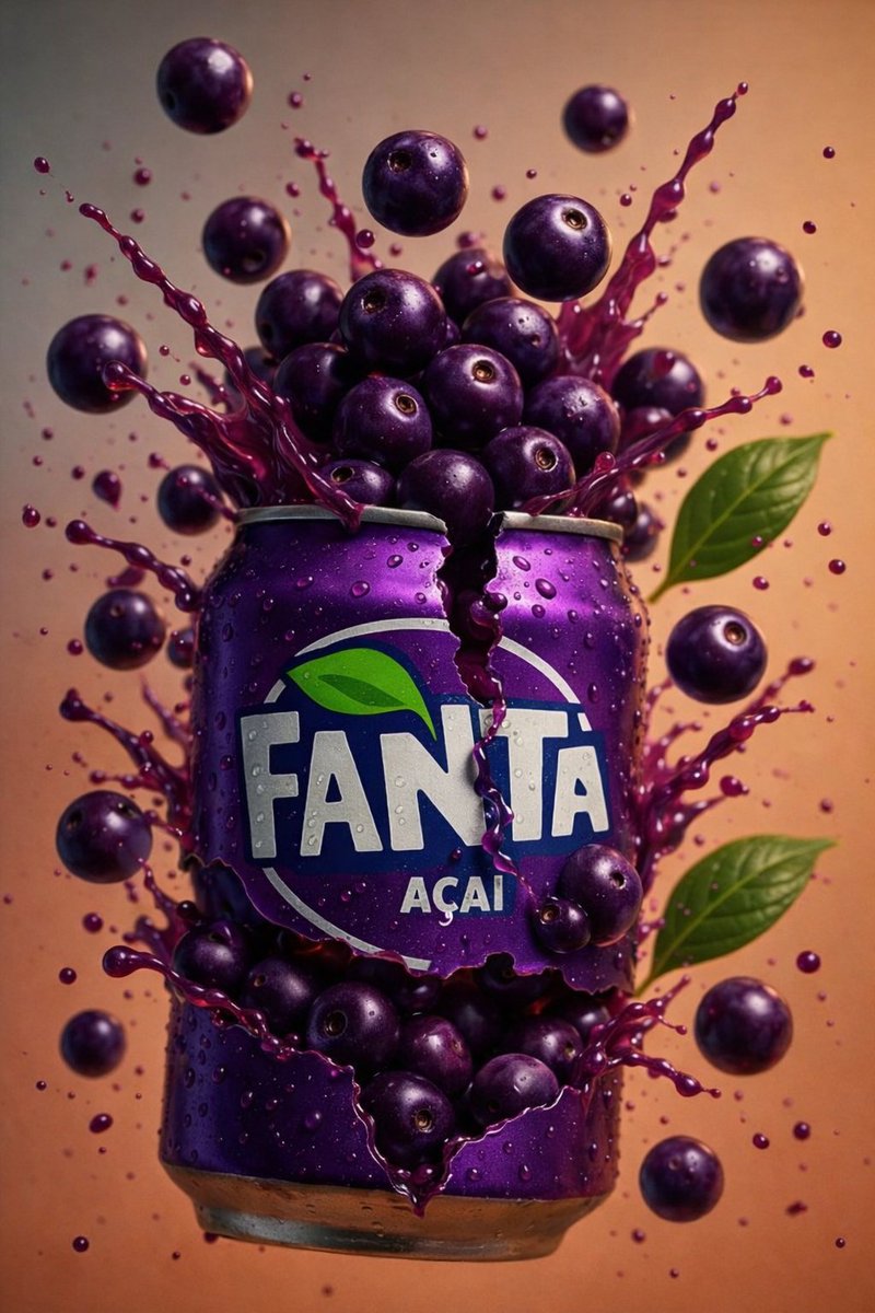 Hyper-Realistic Commercial Soda Can Product Photography with Fruit Splashes - view 1