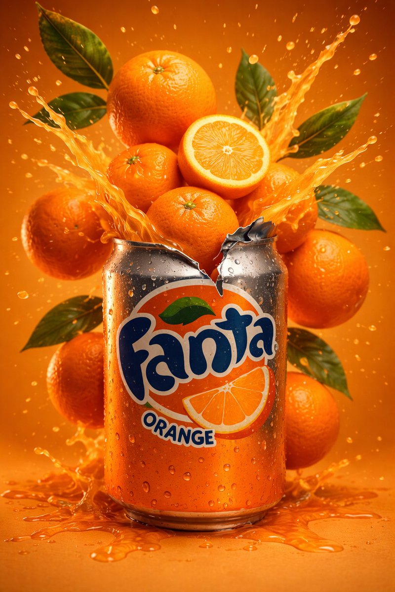 Hyper-Realistic Commercial Soda Can Product Photography with Fruit Splashes thumbnail 2