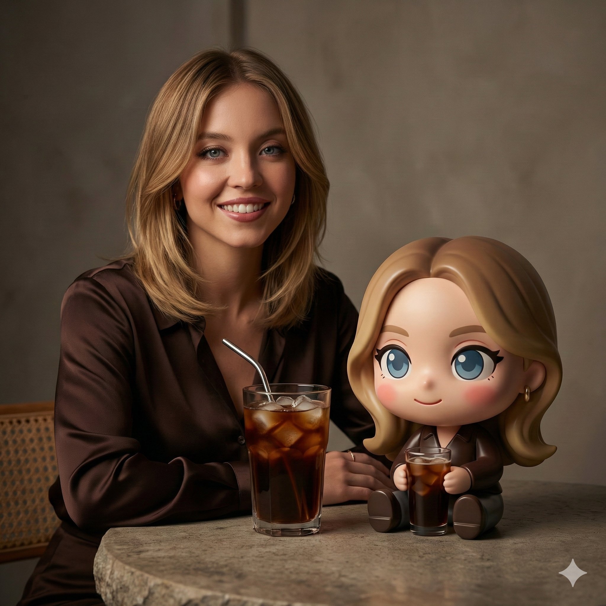 Cinematic Studio Portrait with Chibi Figurine - view 1
