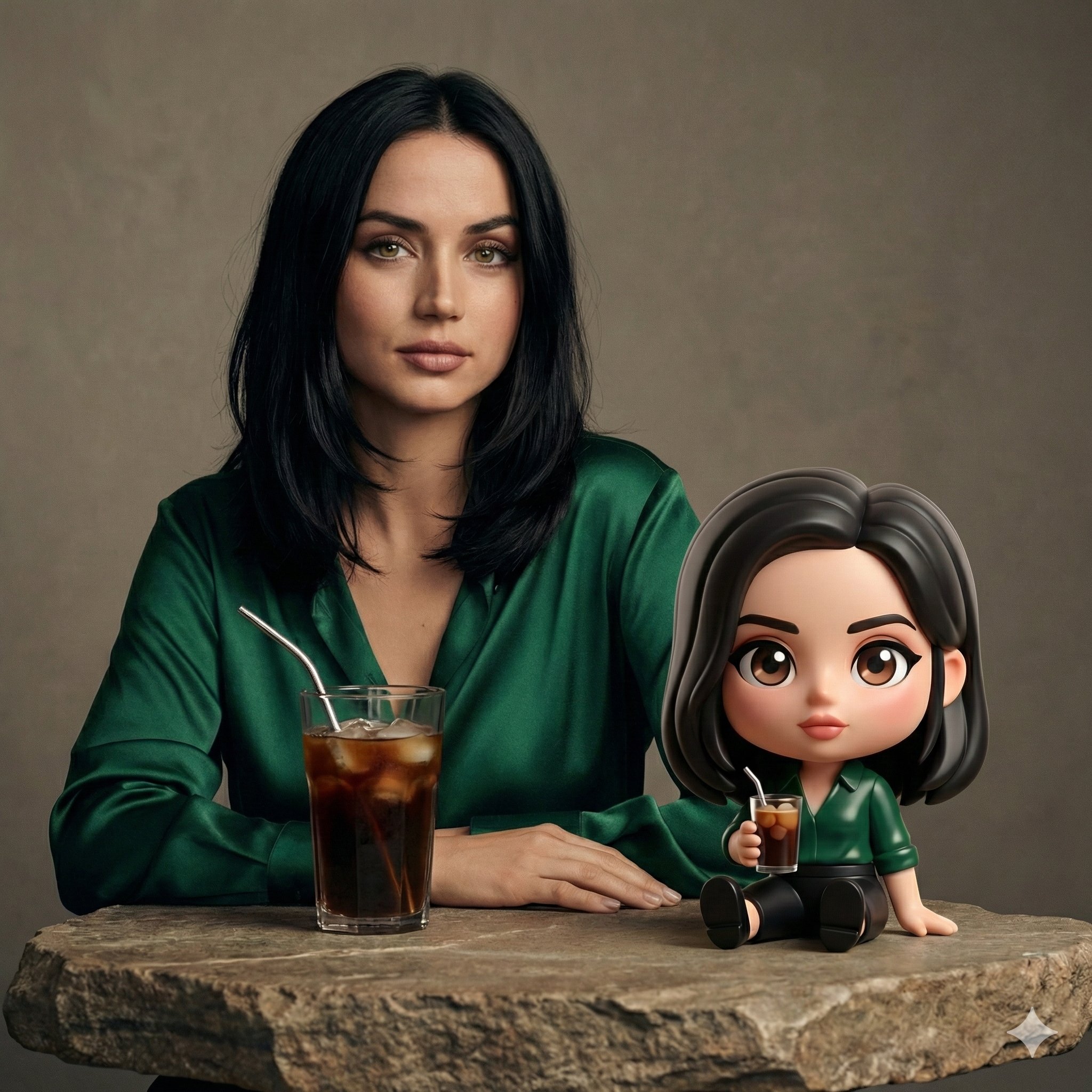 Ana de Armas with Chibi Collectible and Cold Brew - view 1