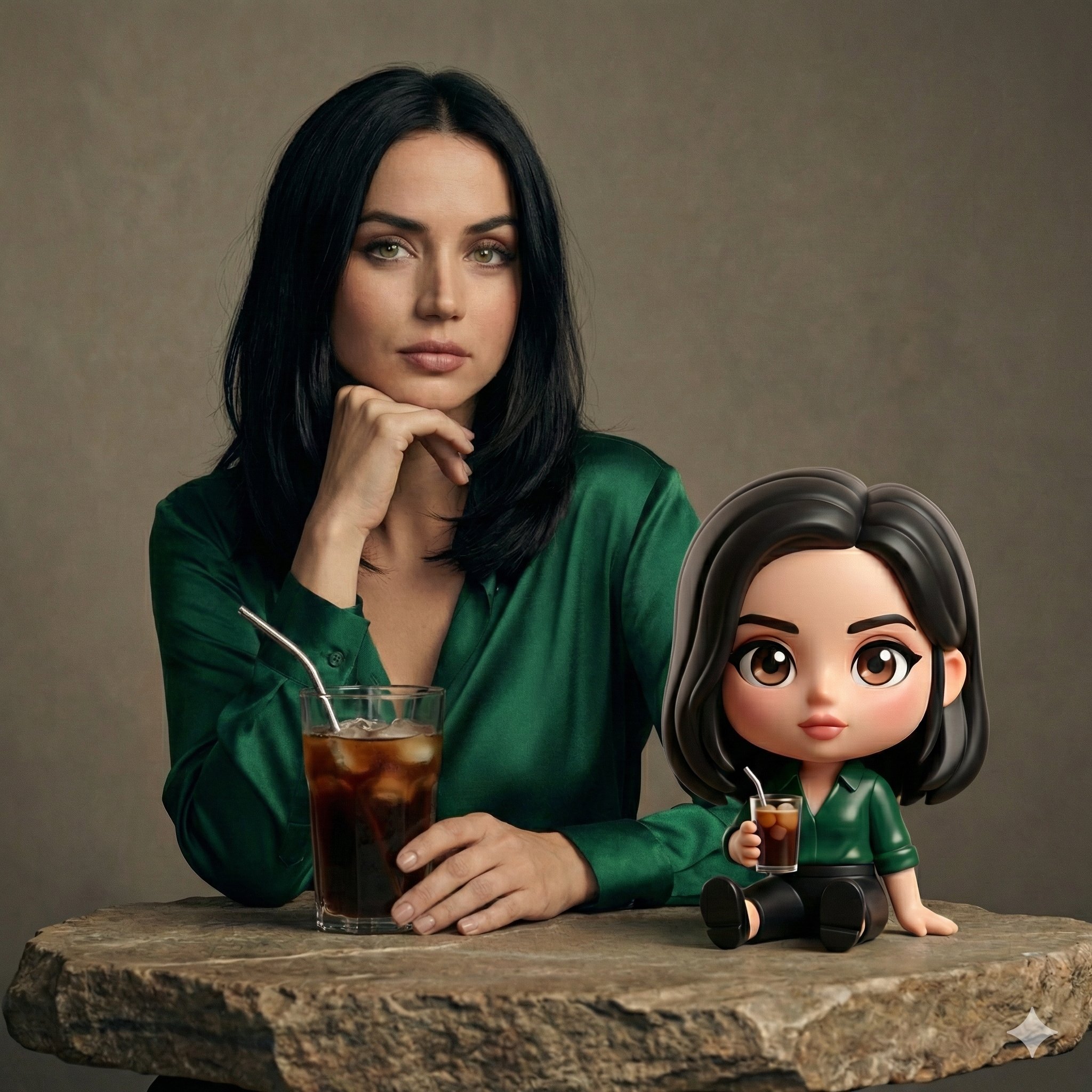 Ana de Armas with Chibi Collectible and Cold Brew thumbnail 2