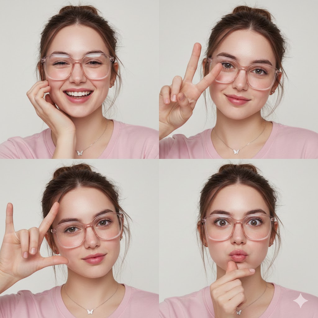 Realistic Woman's 4-Panel Portrait Collage thumbnail 2