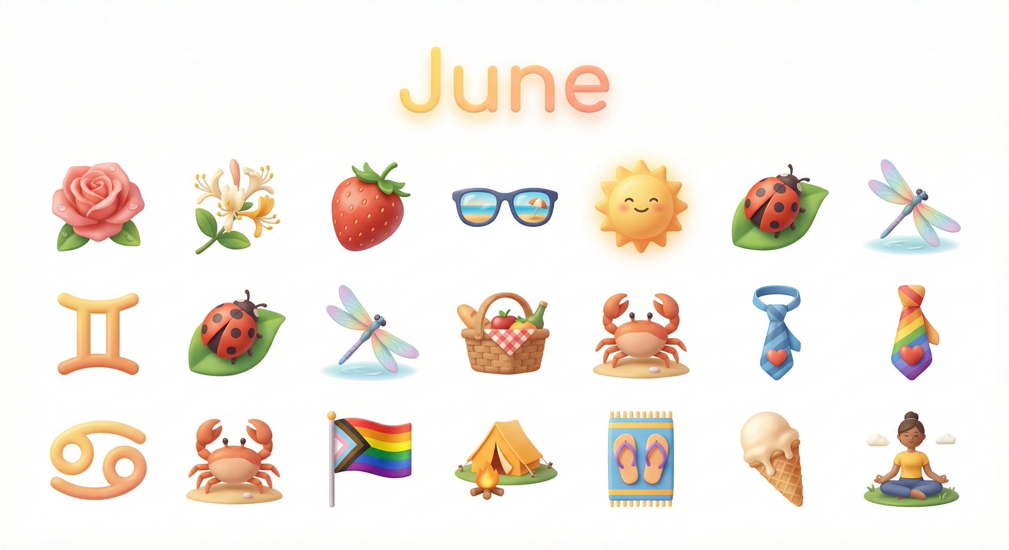 3D Monthly Icons Collection with White Background thumbnail 3