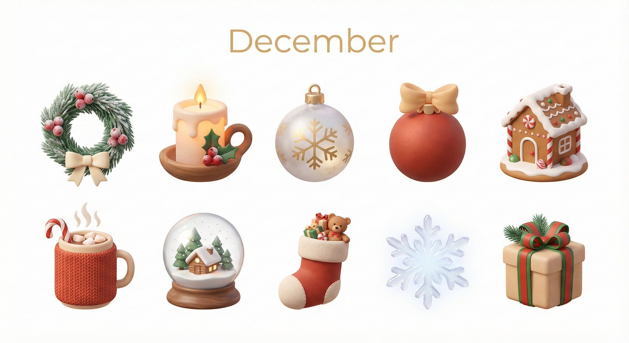 3D Monthly Icons Collection with White Background thumbnail 4