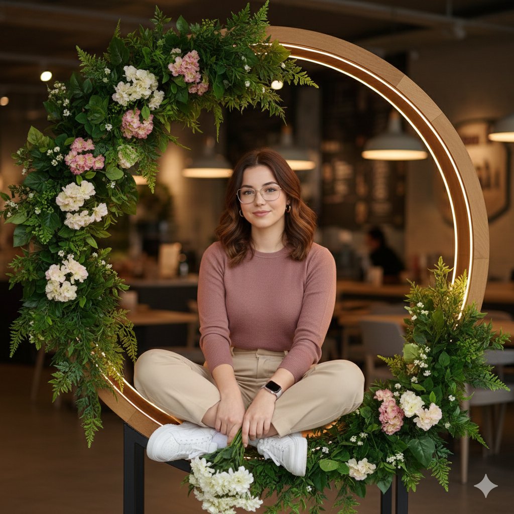 Ultra-Realistic Café Portrait with LED Frame - view 1