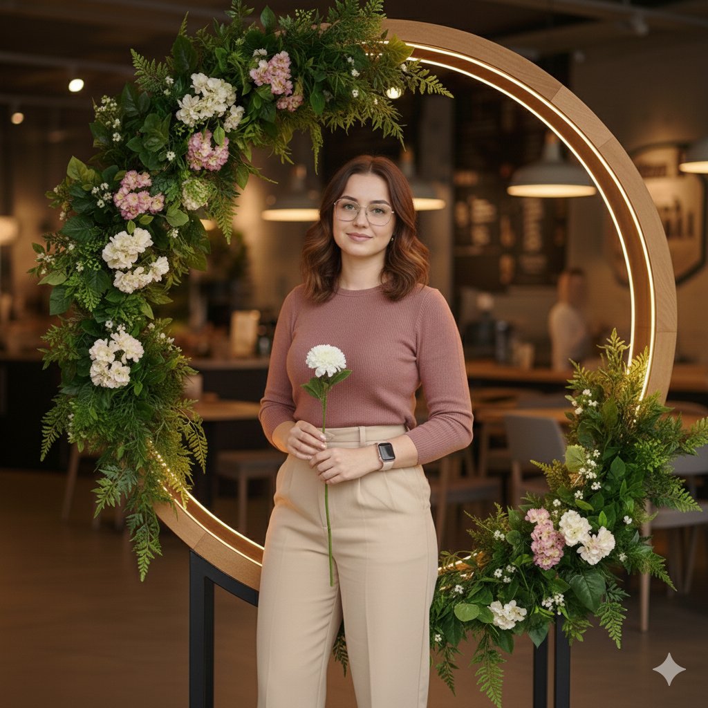 Ultra-Realistic Café Portrait with LED Frame thumbnail 2