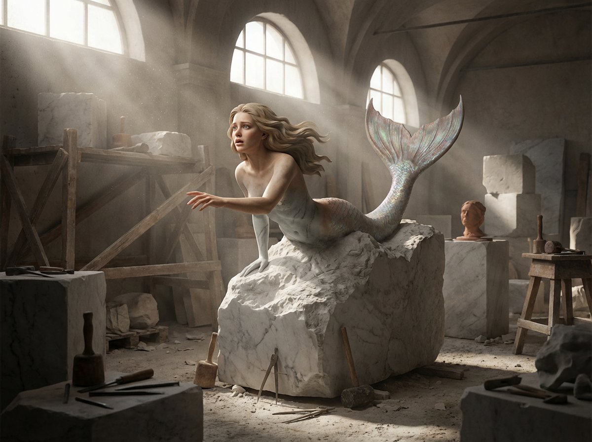Pygmalion's Awakening Marble Sculpture thumbnail 3