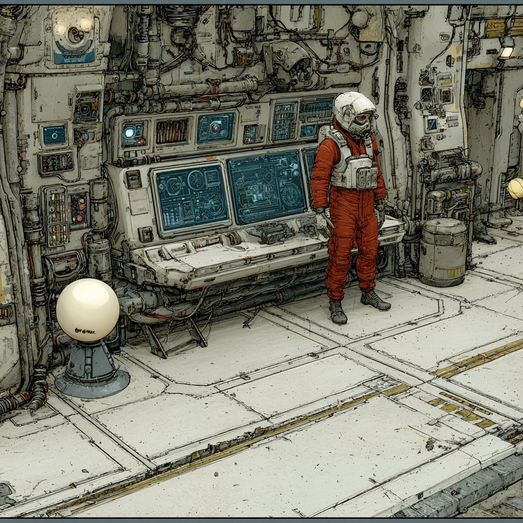 Retro-futuristic Sci-Fi Illustration with Industrial Design thumbnail 4