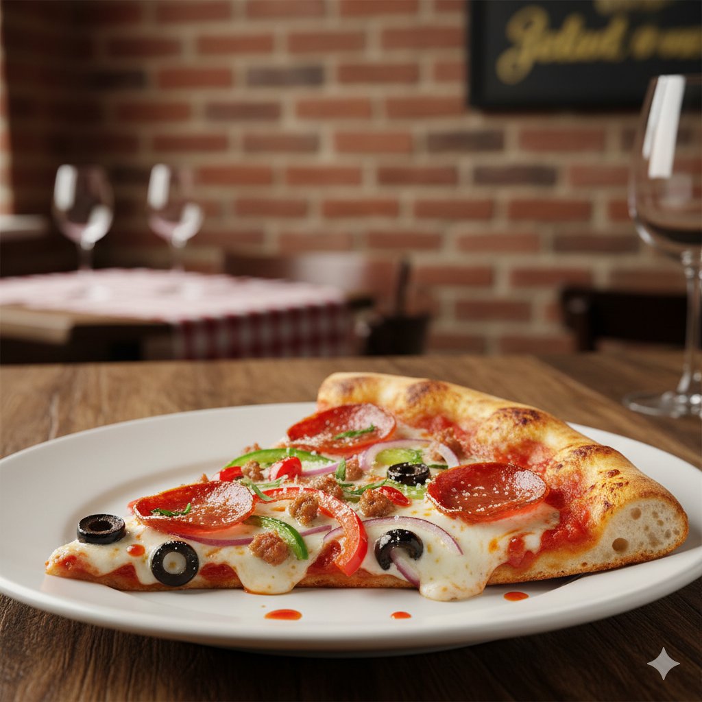 Ultra-Realistic Cinematic Pizza Slice with Cheese Pull - view 1