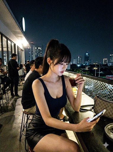 Candid Night Cafe Photo: Realistic, Unpolished, Authentic - view 1