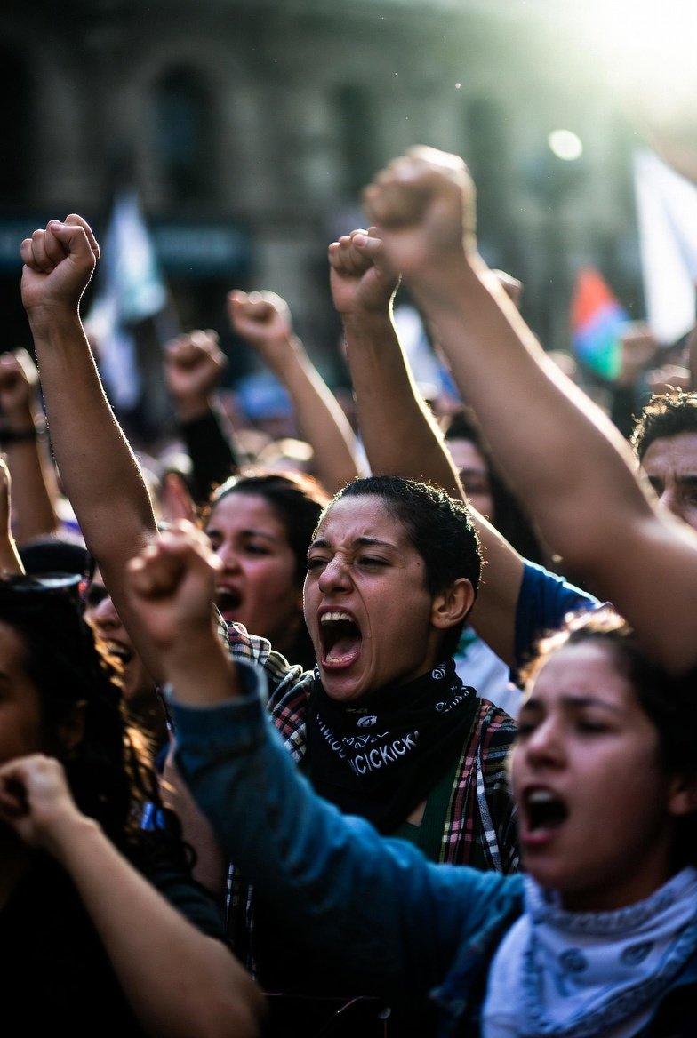 Powerful Protest Scene, Cinematic Style - view 1