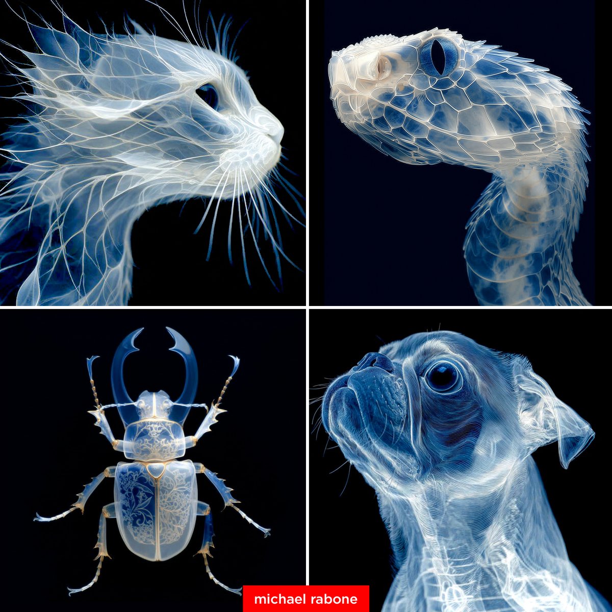 Bioluminescent X-Ray Transparent Pug - view 1