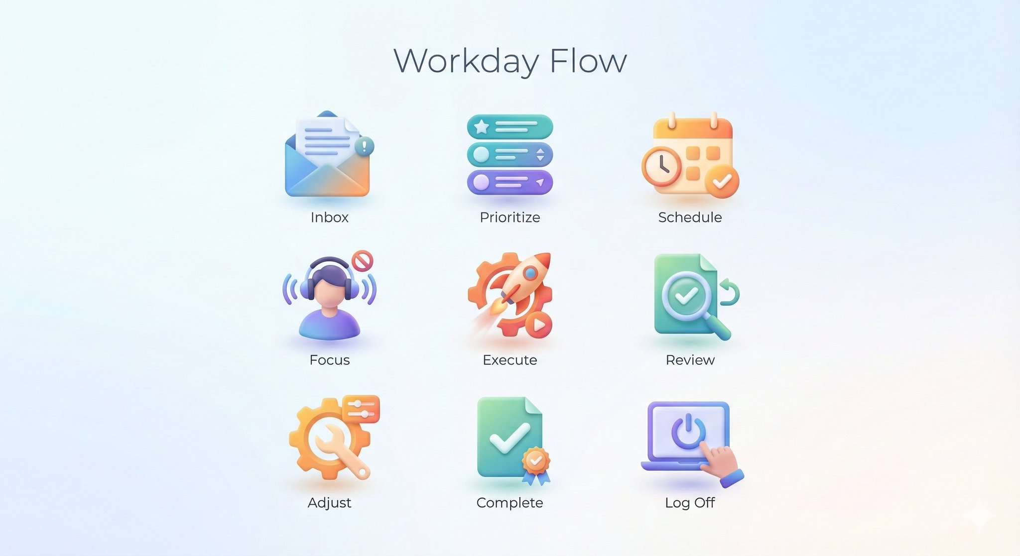Modern 3D Routine Step Icons Collection thumbnail 3