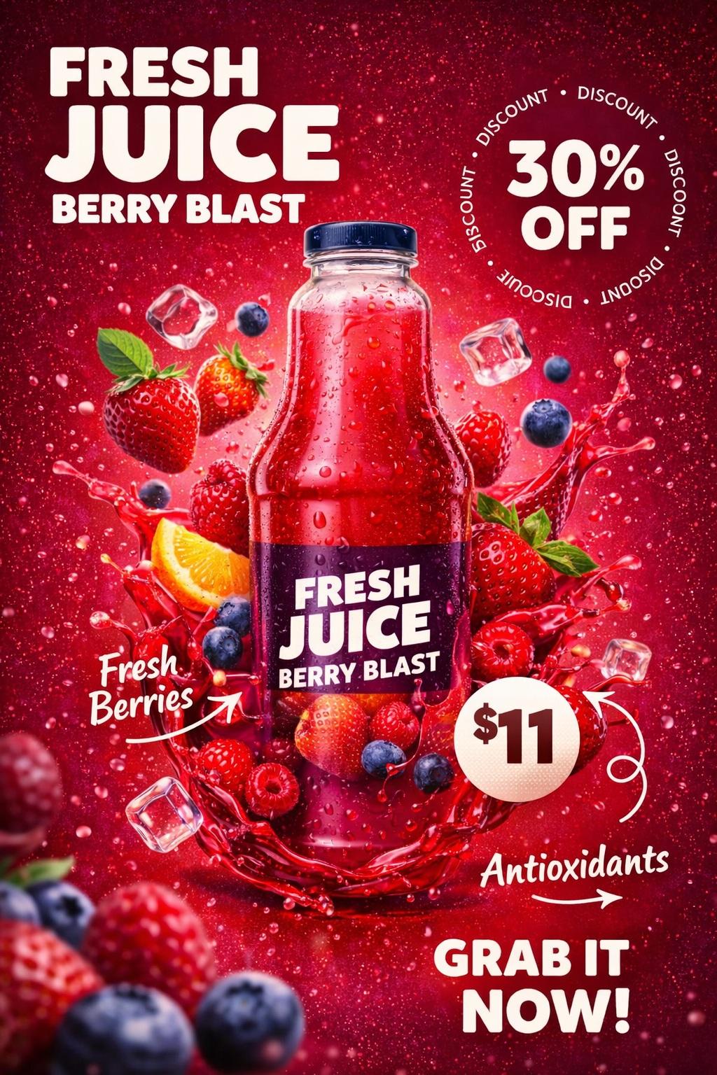 Product Bottle Advertisement with Juice Splash - view 1
