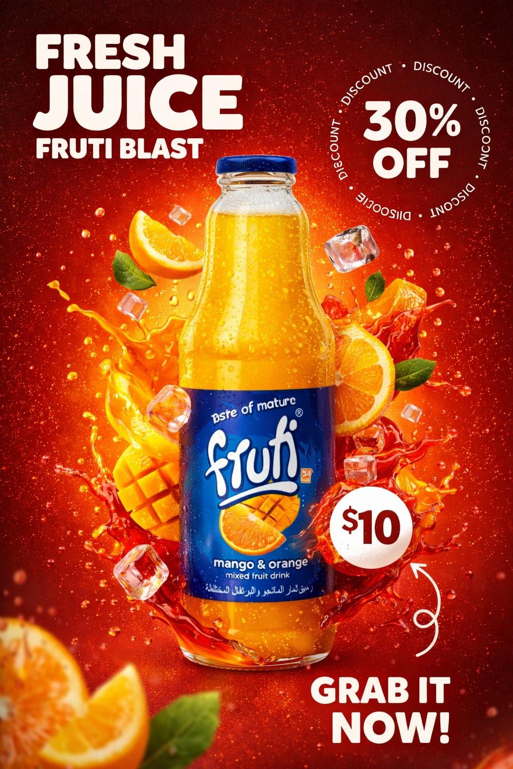 Product Bottle Advertisement with Juice Splash thumbnail 3
