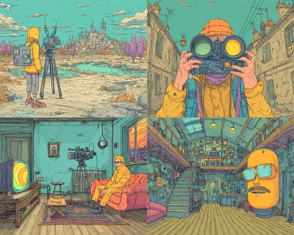 Playful Sci-Fi Cartoon with Quirky Characters and Soft Pastels - view 1