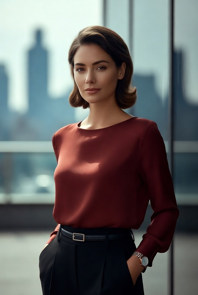 Cinematic Executive Portrait: Confident Professional Woman on City Terrace thumbnail 3