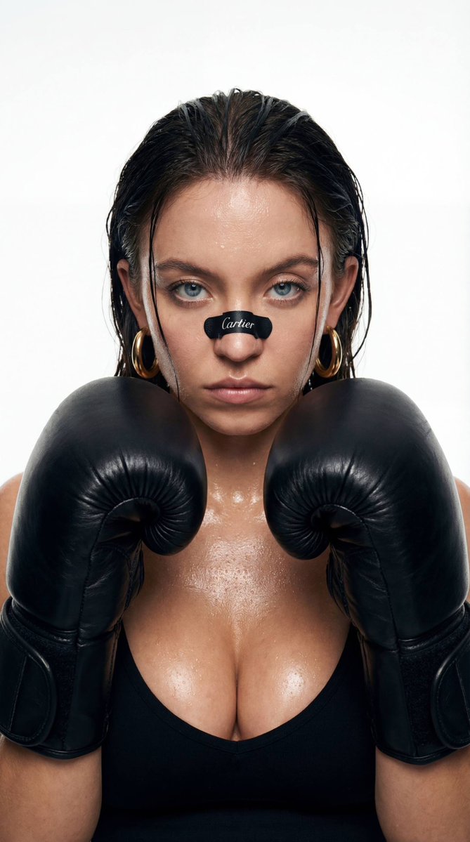 Glamorous Female Boxer, Cartier Branding, Cinematic Studio Portrait thumbnail 2