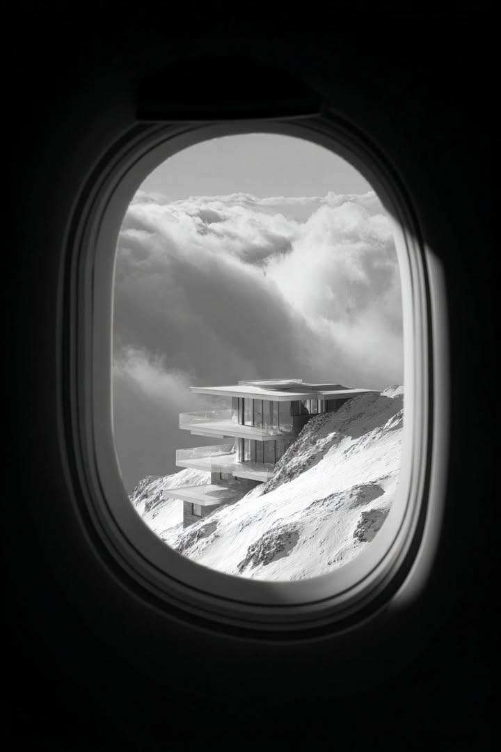 Airplane Window View: Modern Mountain House - view 1