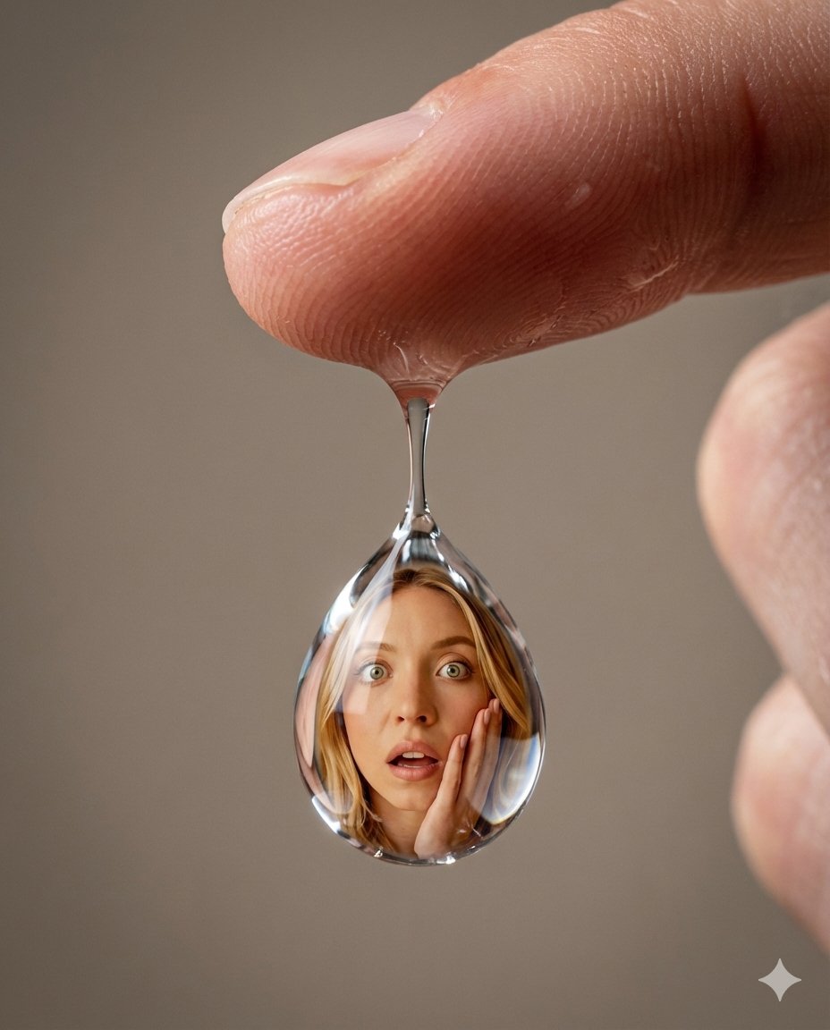 Ultra-realistic Macro: Person in Water Droplet - view 1