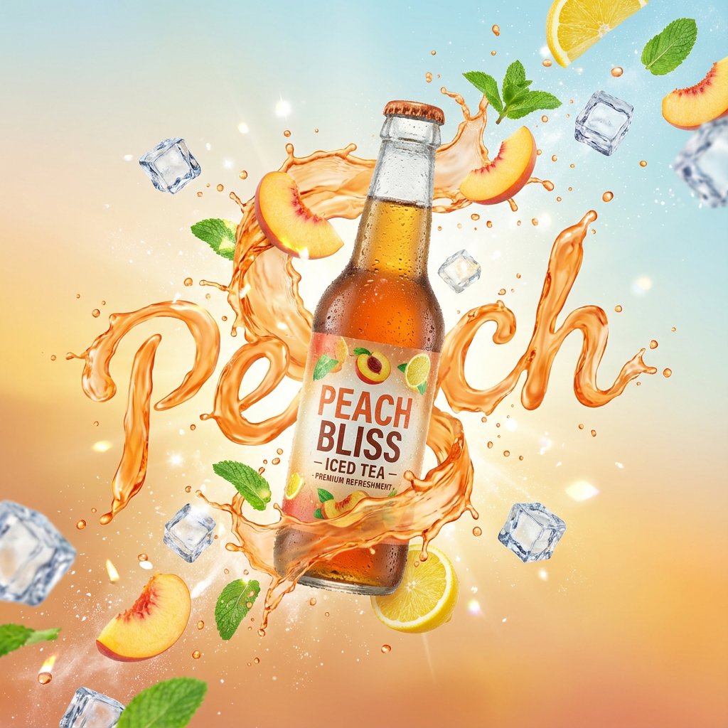 Vibrant High-End Product Ad with Liquid Typography thumbnail 3