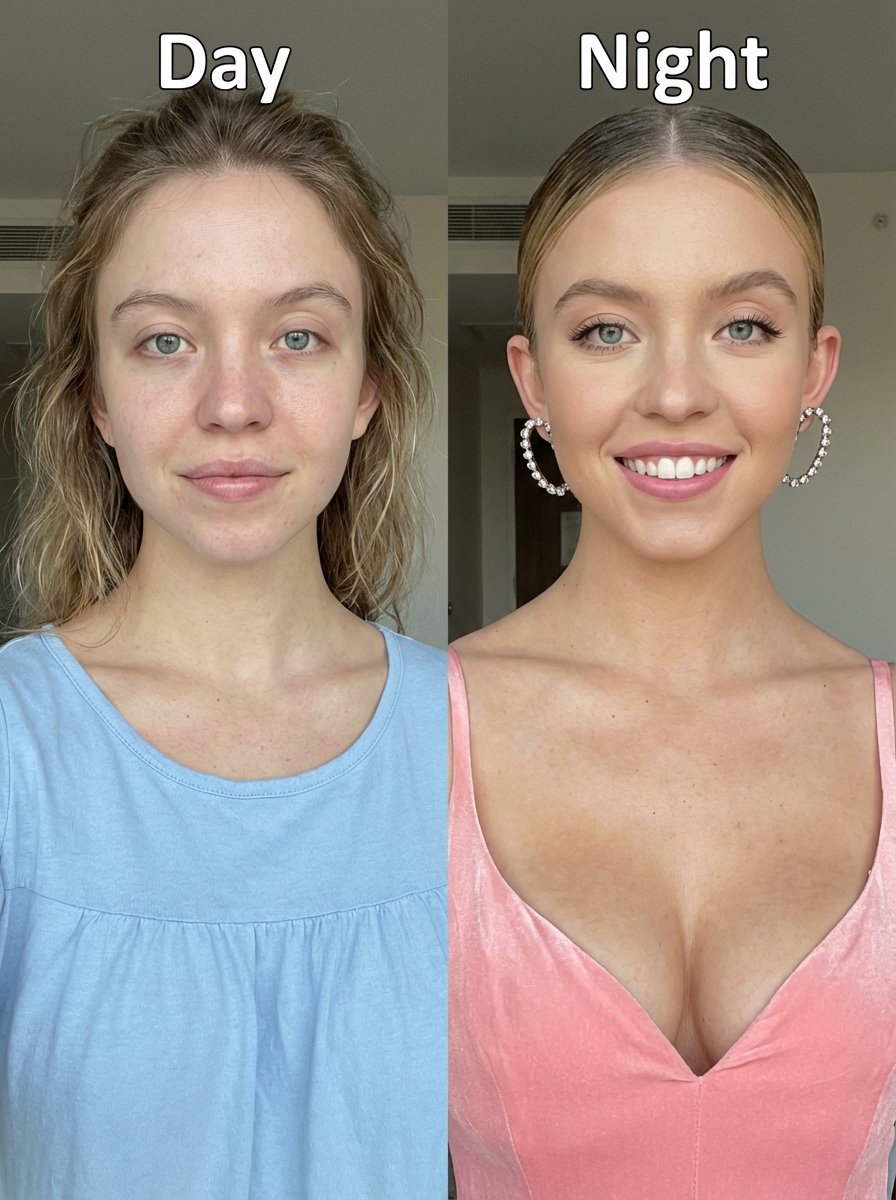 Sydney Sweeney Split Portrait: Day vs. Night - view 1