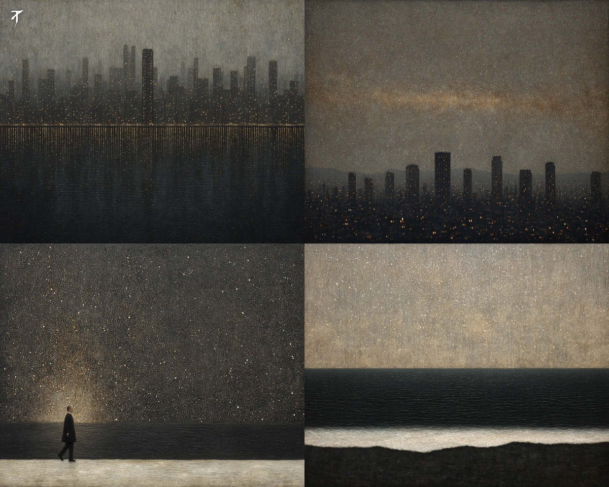 Minimal Grainy Nightscape with Muted Blacks - view 1