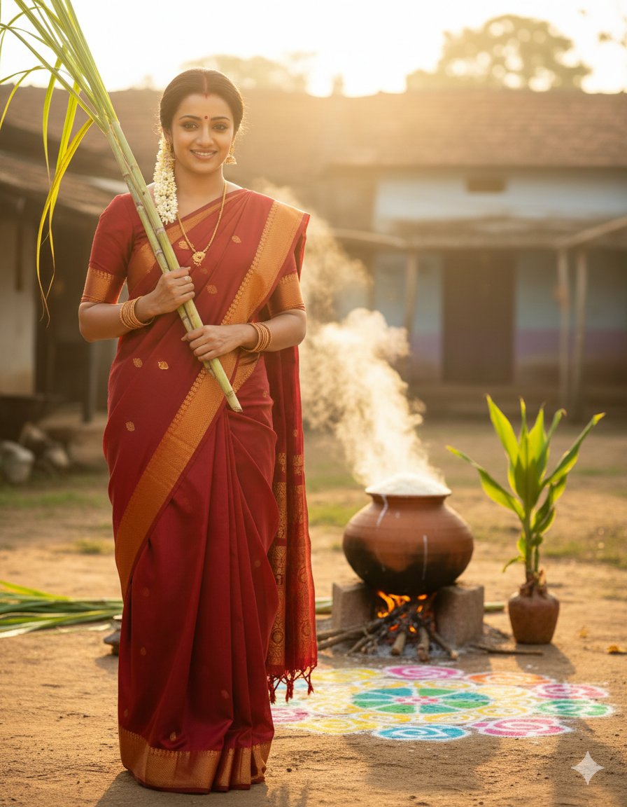 South Indian Pongal Festival Traditional Portrait thumbnail 2