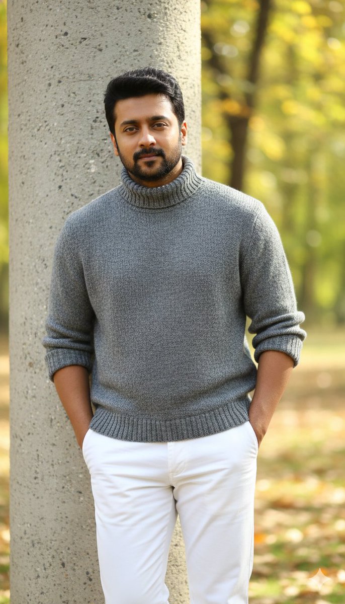 Young Adult in Knitted Sweater Outdoors, Autumn Setting thumbnail 4