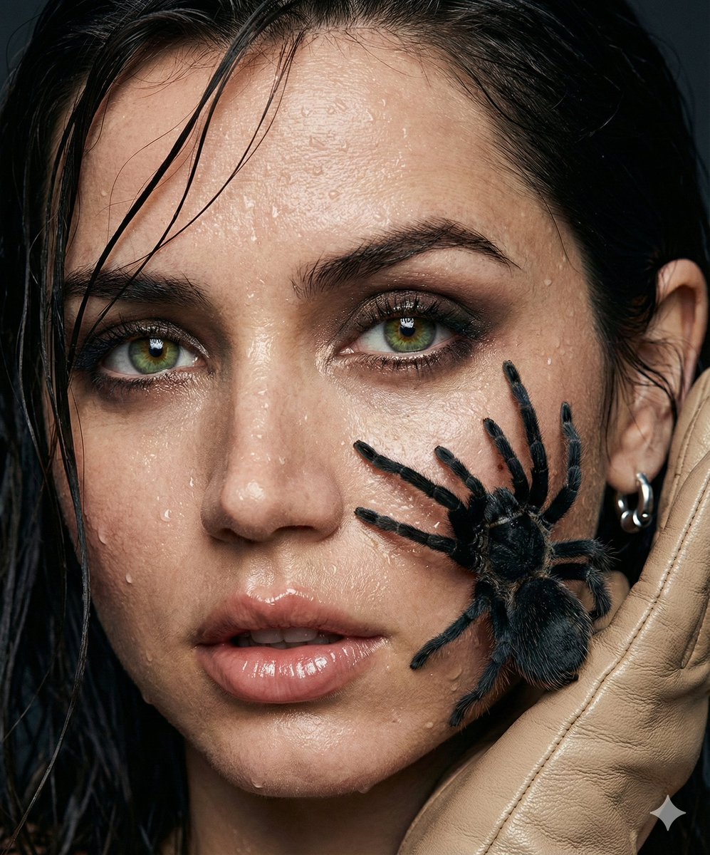 Extreme Close-up Fashion Portrait with Tarantula thumbnail 2
