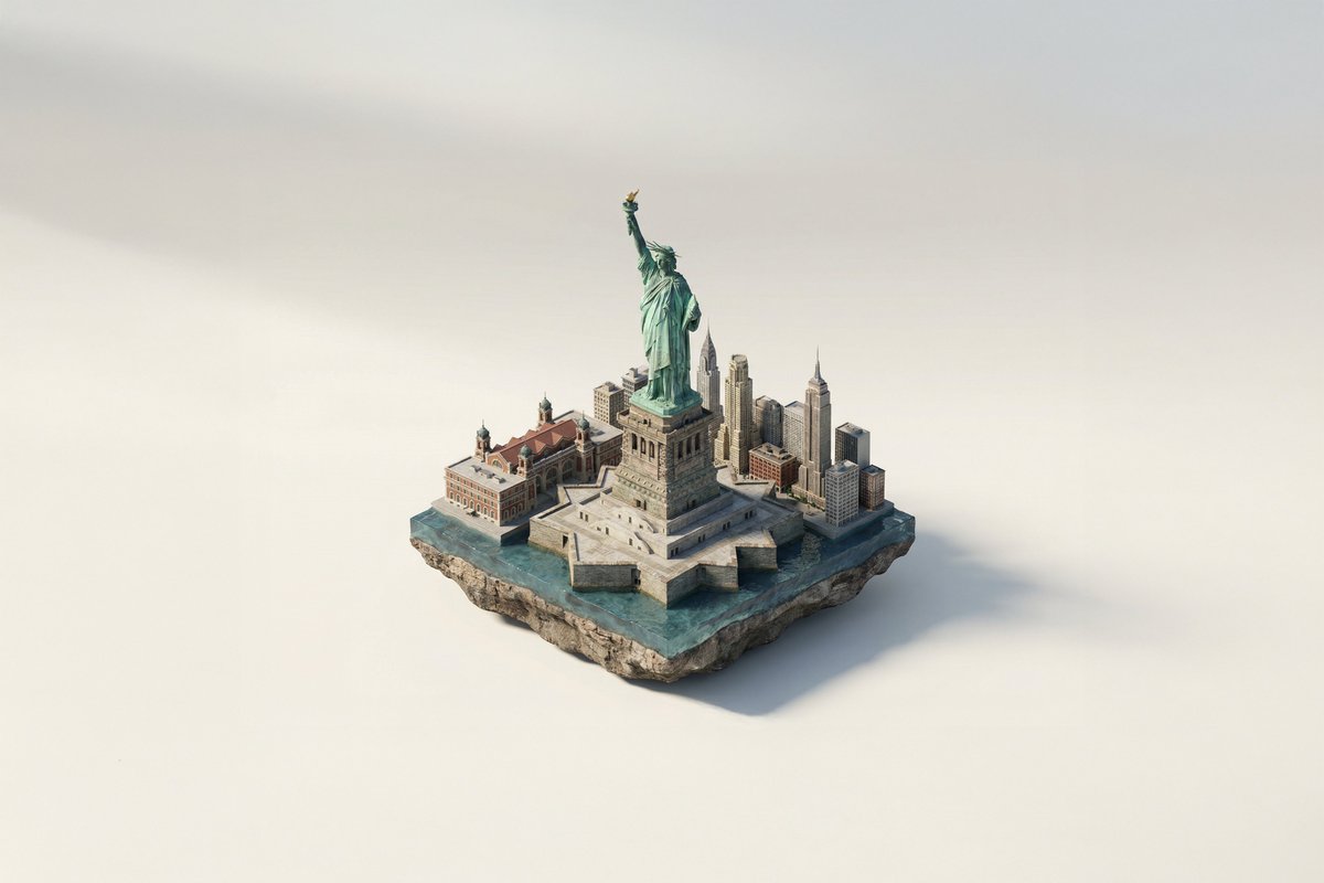 Isometric Architectural Diorama of a Landmark - view 1
