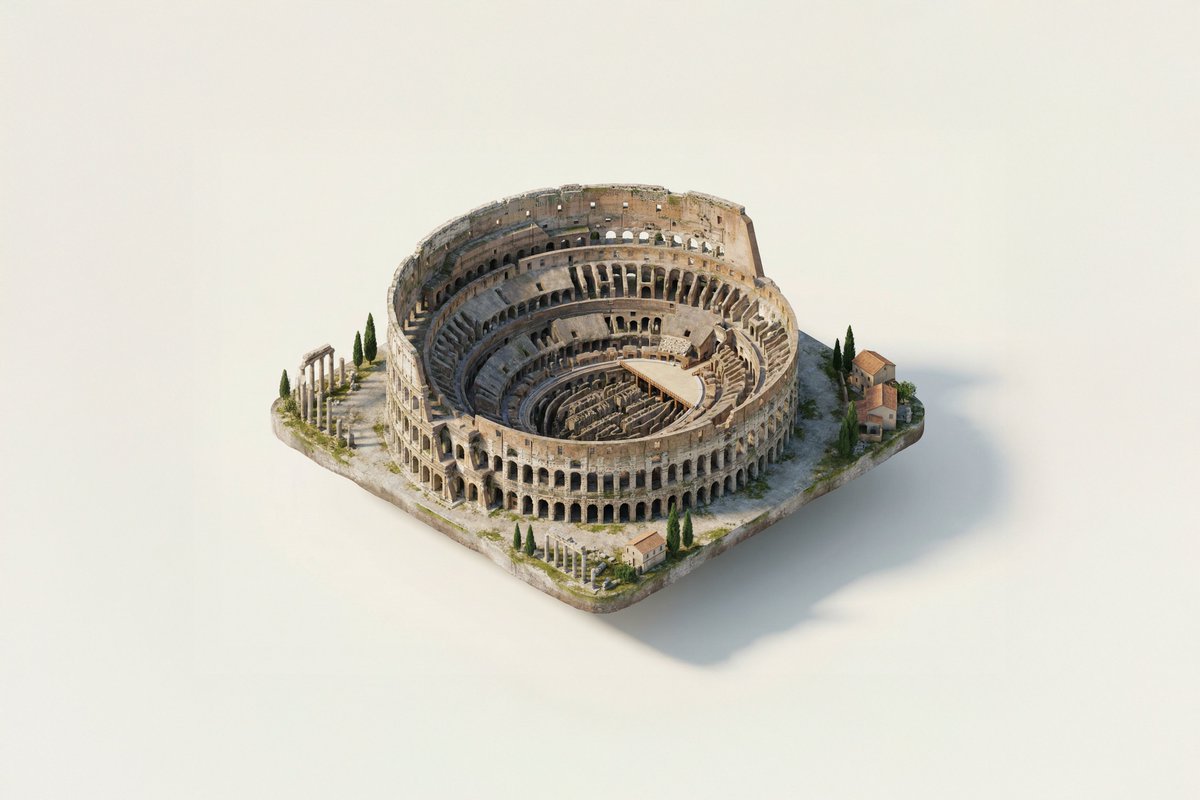 Isometric Architectural Diorama of a Landmark thumbnail 3
