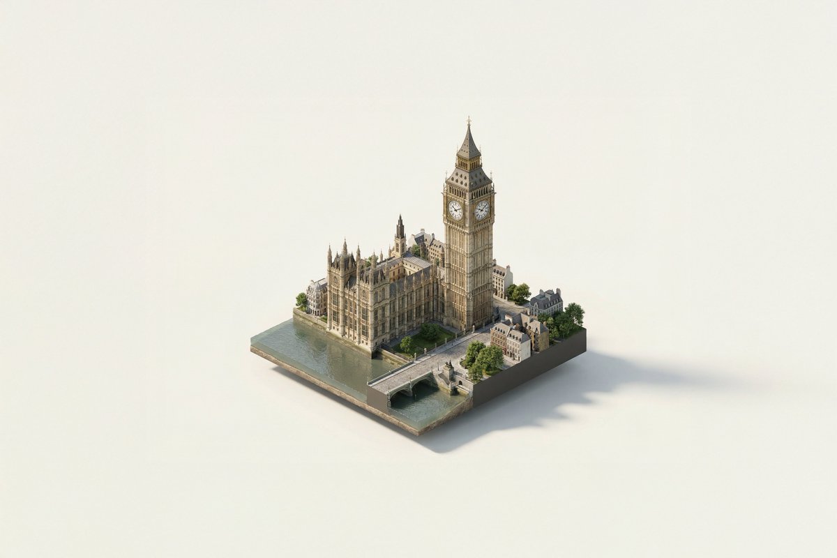 Isometric Architectural Diorama of a Landmark thumbnail 4