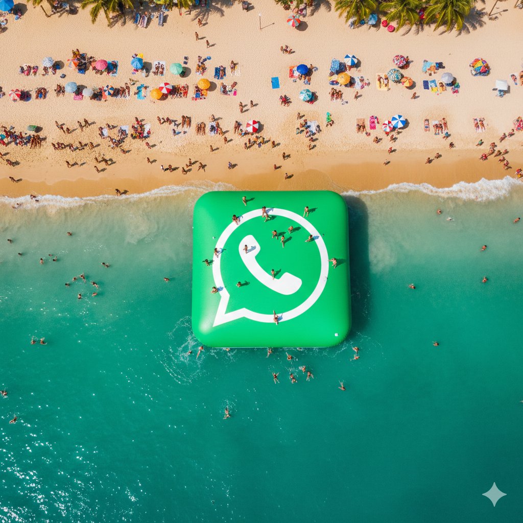 Giant Inflatable WhatsApp Siren on Tropical Beach - view 1