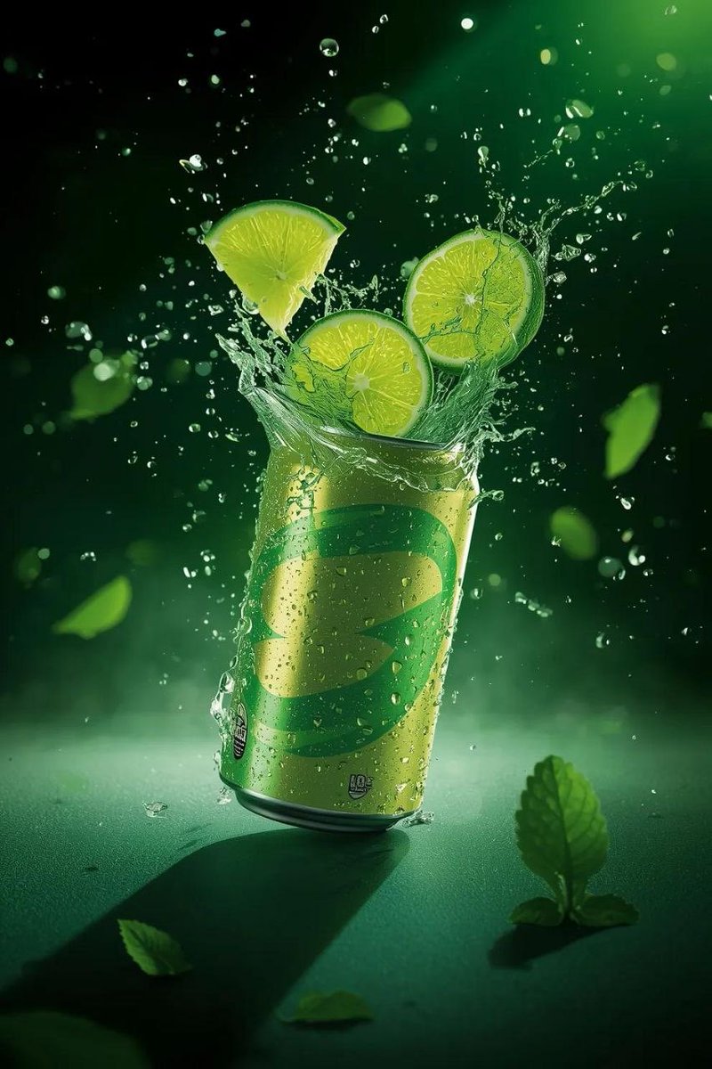 Hyper-realistic Exploding Lime Soda Can Product Shot thumbnail 3