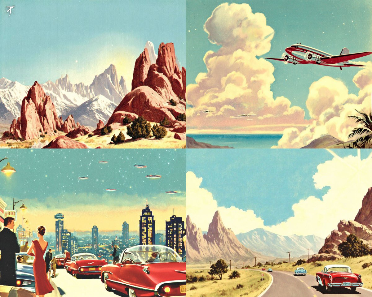 Bright Mid-Century Sci-Fi Travel Poster - view 1